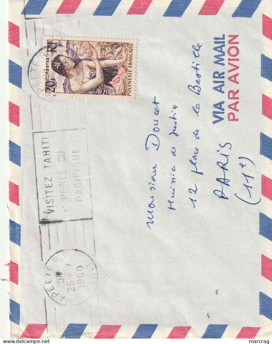 LETTREDE PAPEETE POUR PARIS 1960 - Briefe U. Dokumente