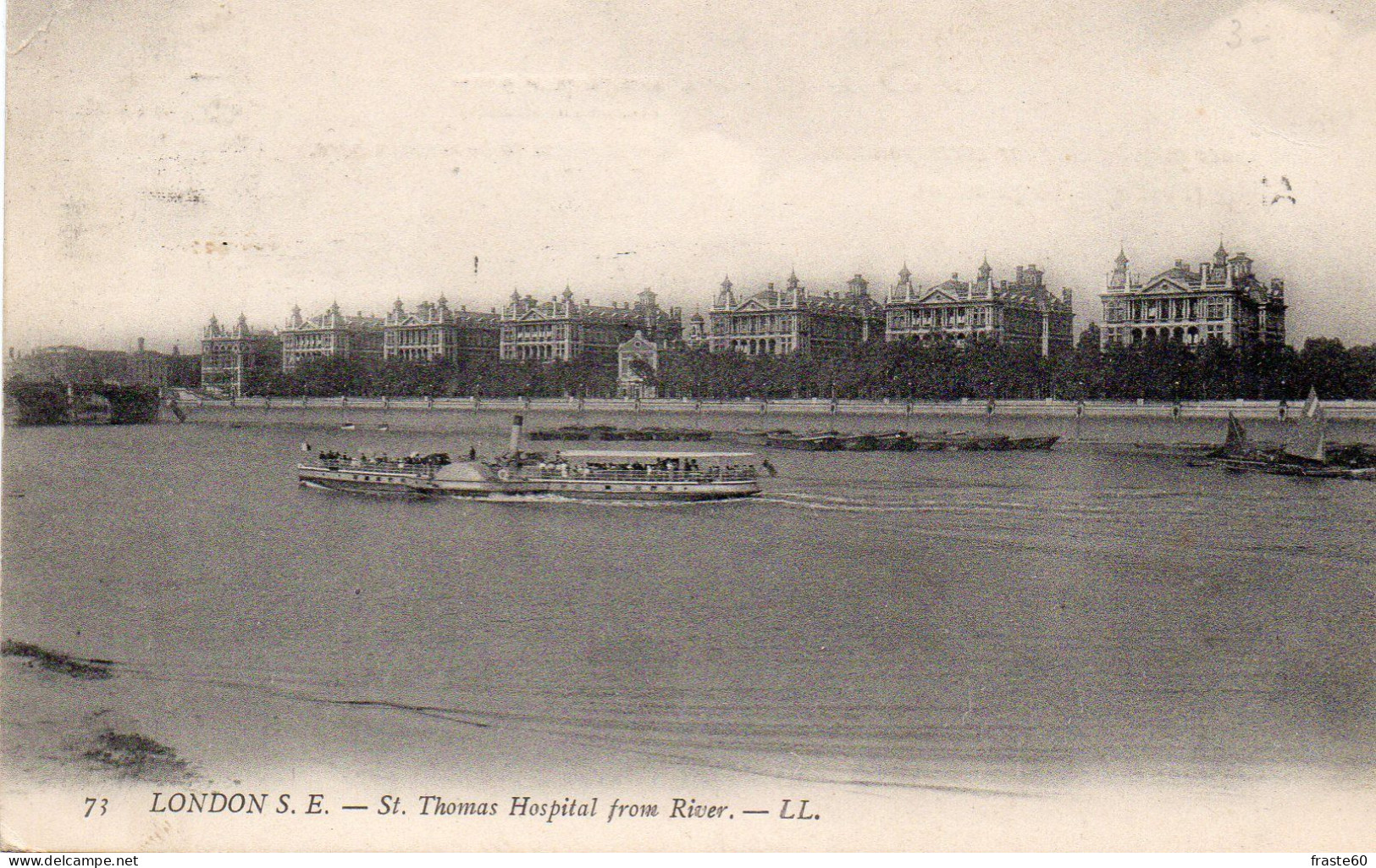 London S.E - Saint Thomas Hospital From River - River Thames