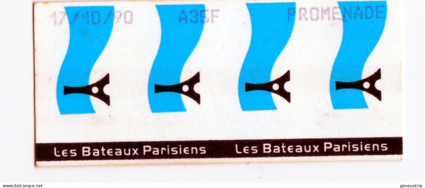 Ticket D'embarquement De Bateaux-mouche De Paris "Les Bateaux Parisiens - 1990" - Europe