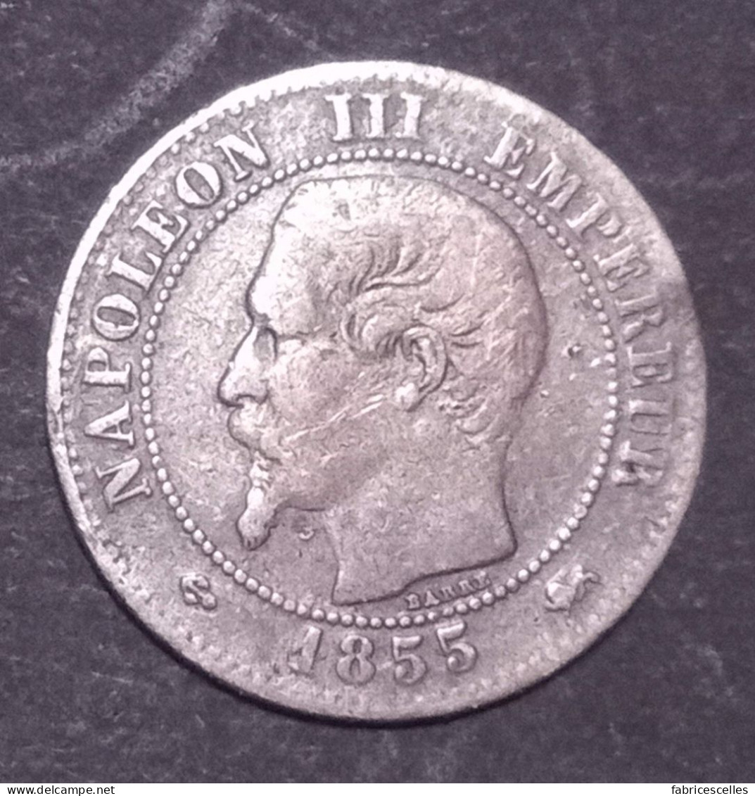 2 Centimes Napoléon III, Tête Nue 1855 D Ancre - 2 Centimes