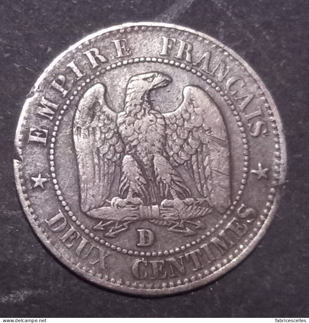 2 Centimes Napoléon III, Tête Nue 1855 D Ancre - 2 Centimes