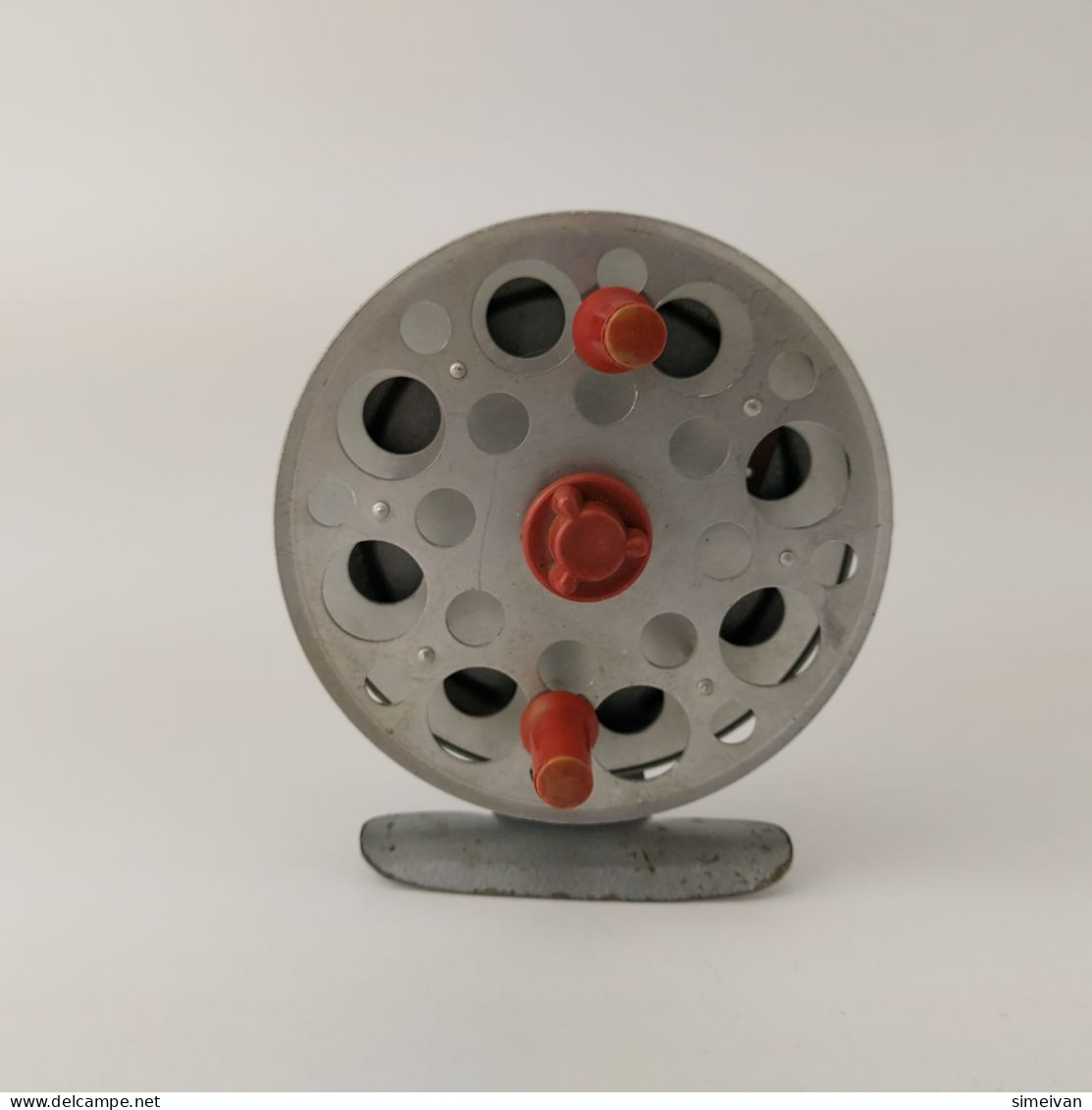 Vintage Soviet Fly Fishing Spining Centre Pin Reel Aluminum Spool USSR #5446 - Pêche