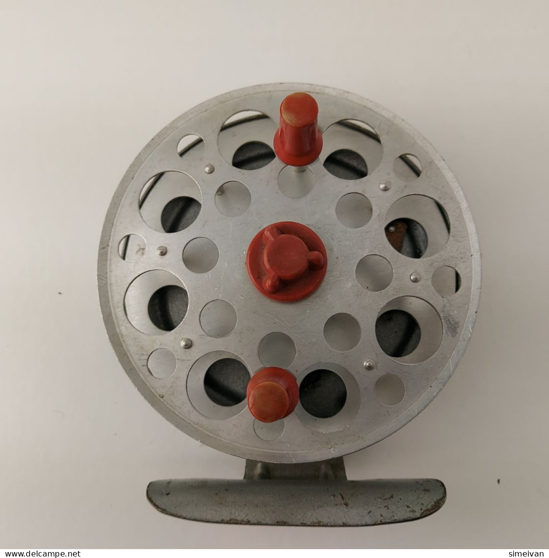 Vintage Soviet Fly Fishing Spining Centre Pin Reel Aluminum Spool USSR #5446