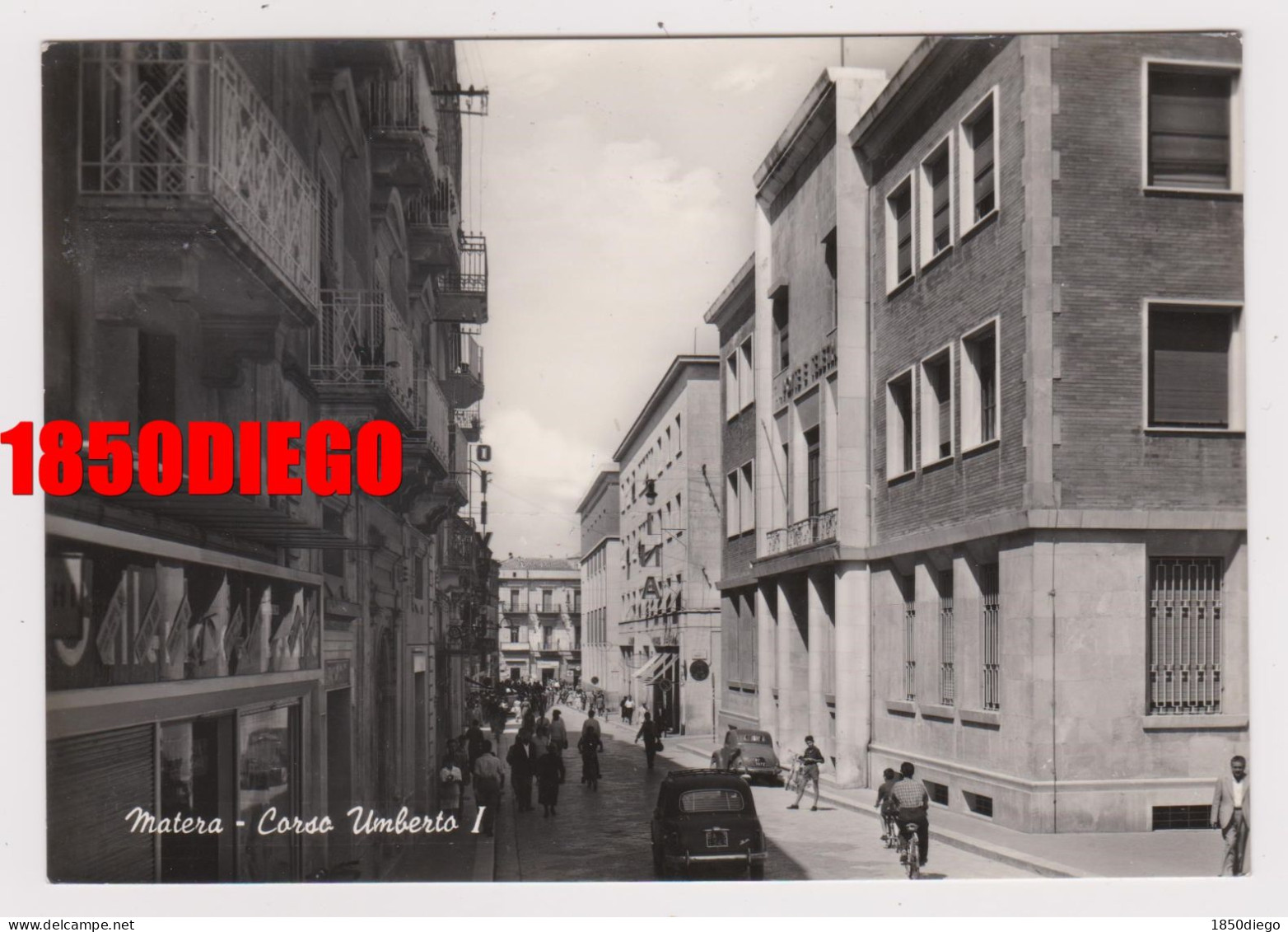 MATERA - CORSO UMBERTO I  - DIVERSA INQUADRATURA F/GRANDE VIAGGIATA  1959?  ANIMAZIONE - Matera