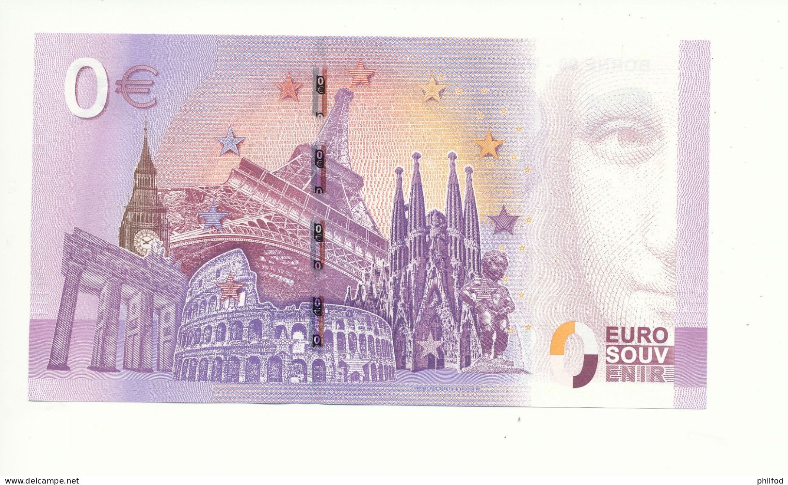 Billet Touristique  0 Euro - BORNE 00 - UTAH BEACH - UELQ - 2017-1 - N° 1203 - Billet épuisé - Altri & Non Classificati