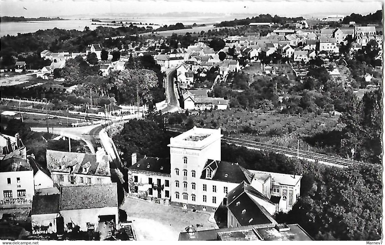 95 - Val D'Oise - CPSM - BOISSY L'AILLERIE - Le Moulin - En Avion Au Dessus De... 1958 - Boissy-l'Aillerie