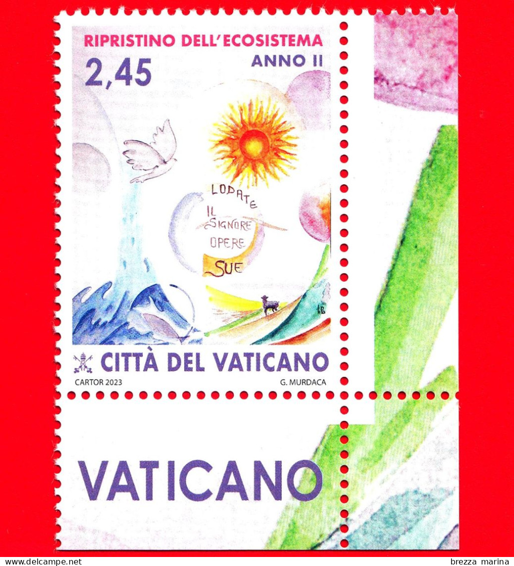 Nuovo - MNH - VATICANO - 2023 - Decennio Per Il Ripristino Dell'ecosistema – Anno II - Colomba E Sole Stilizzati – 2.45 - Neufs