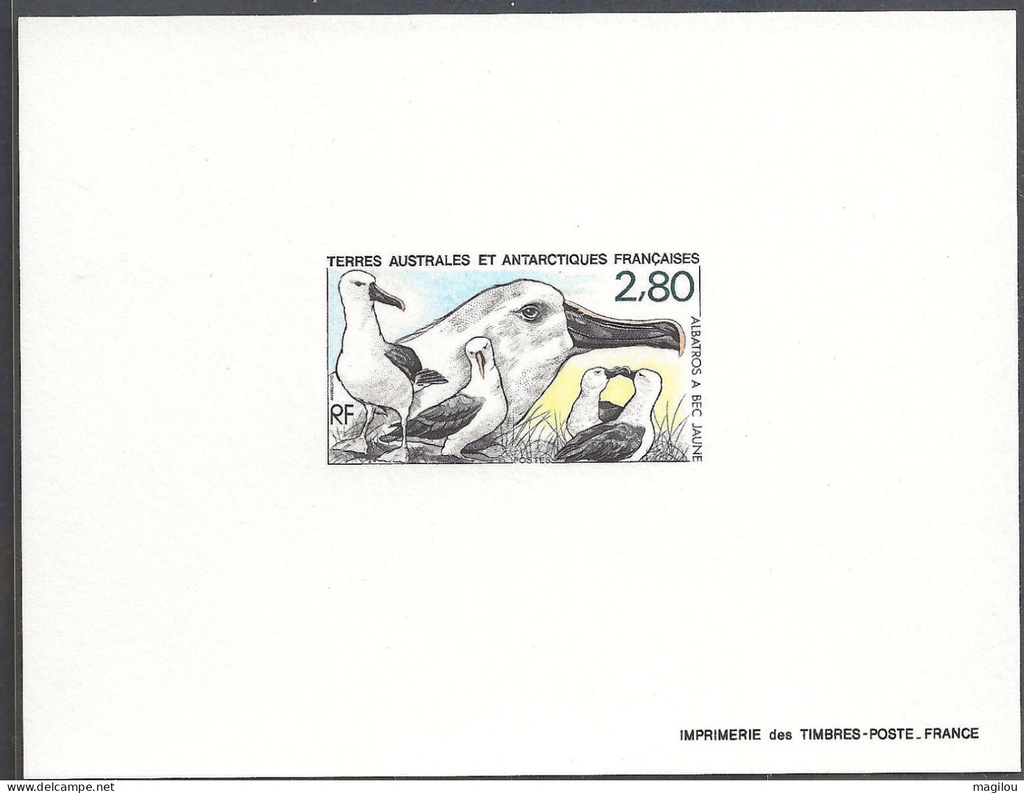 Epreuve De Luxe Taaf/fsat Oiseau Albatros YVT 150 - Imperforates, Proofs & Errors