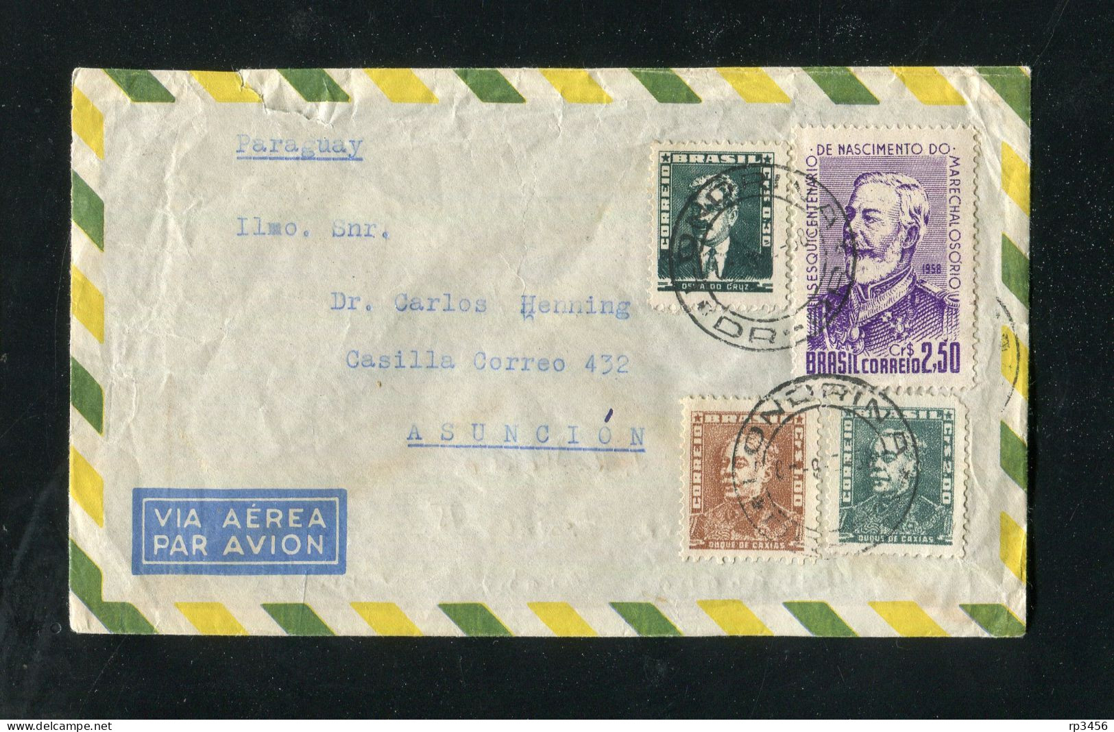 "BRASILIEN" 1959, Lupo-Brief Mit Int. MiF Nach Asuncion (2753) - Briefe U. Dokumente