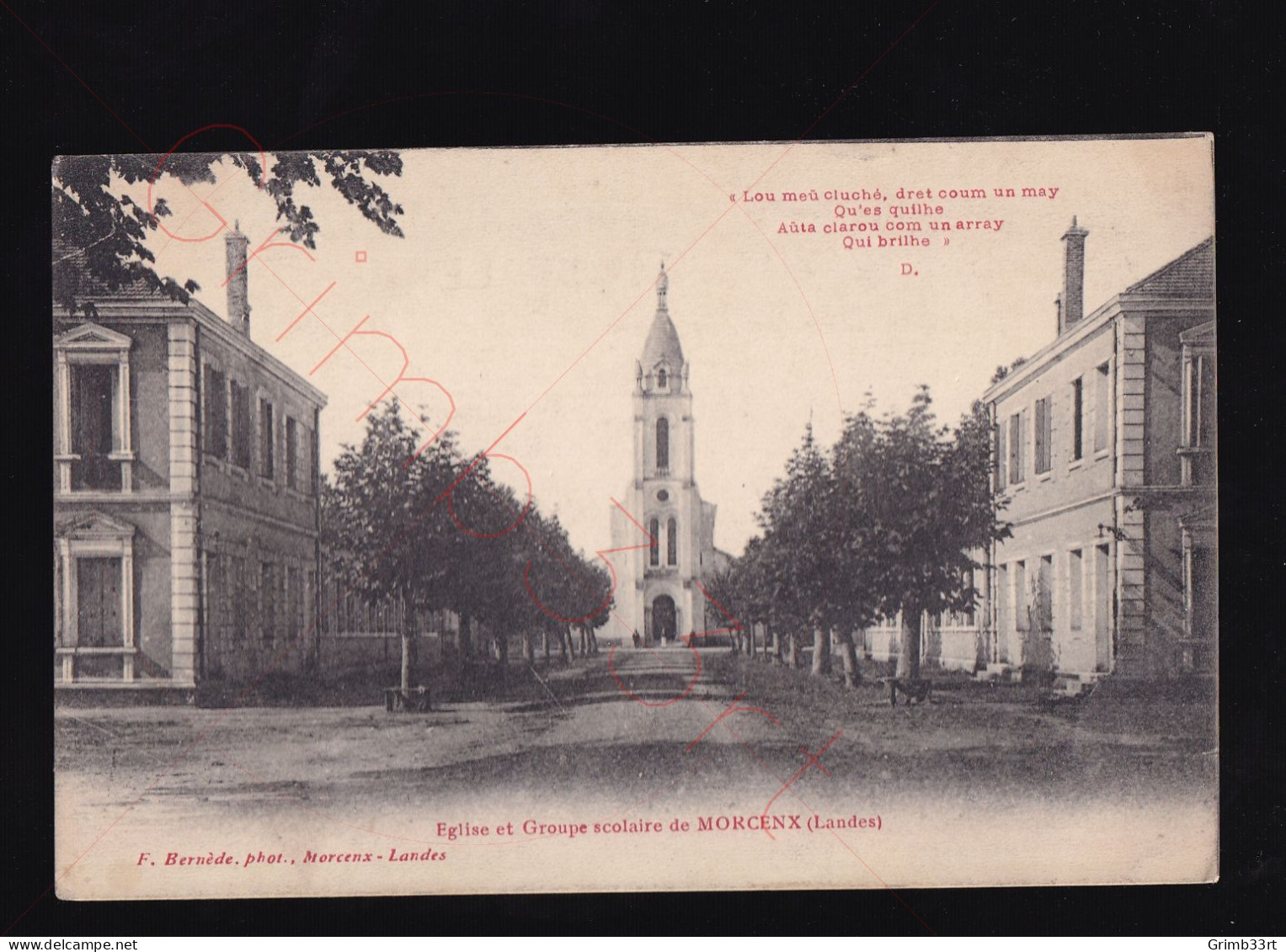 Morcenx - Eglise Et Groupe Scolaire - Postkaart - Morcenx