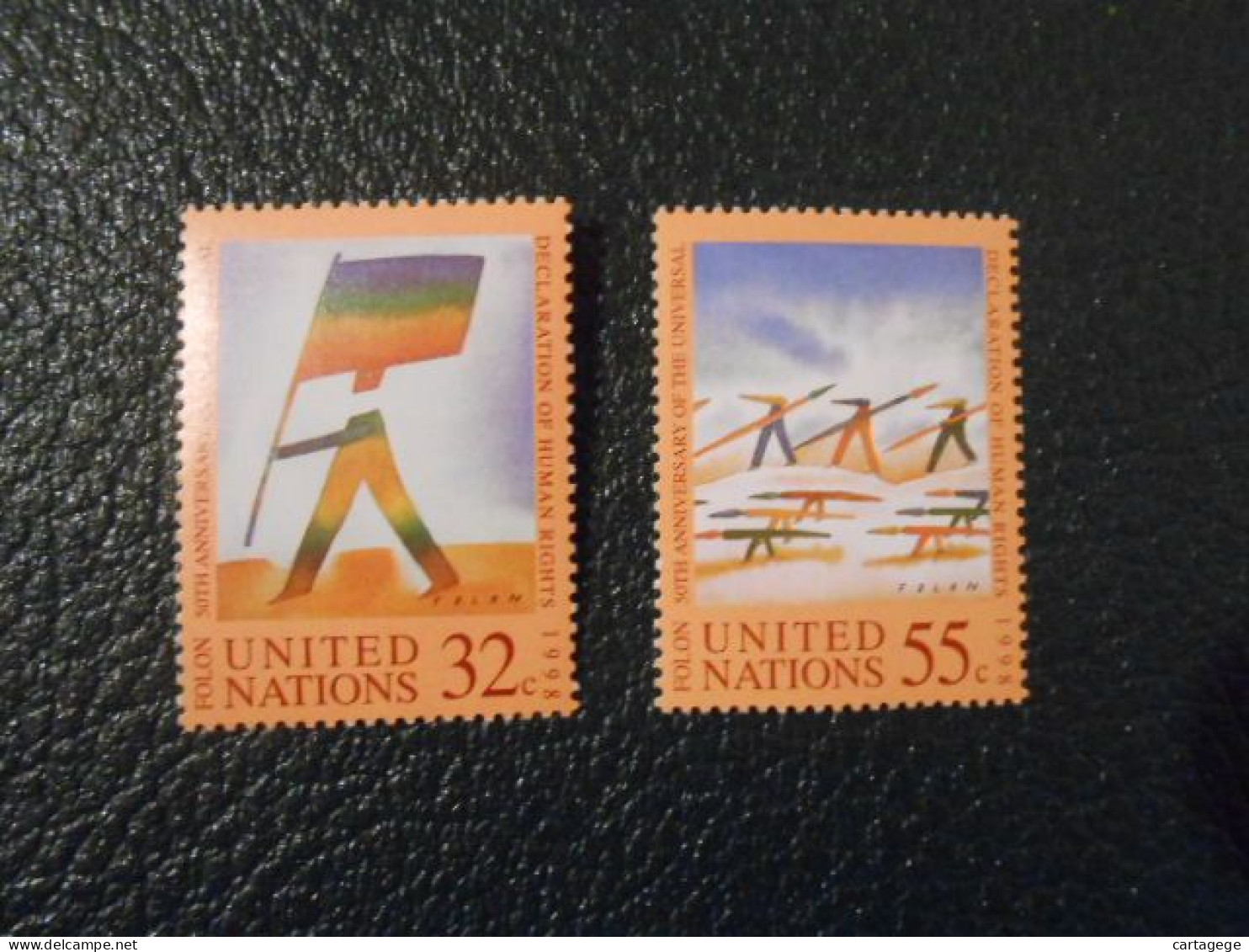 NATIONS-UNIES NEW-YORK YT 773/774 - 50e ANNIVERSAIRE DE LA DECLARATION DES DROITS DE L'HOMME** - Unused Stamps