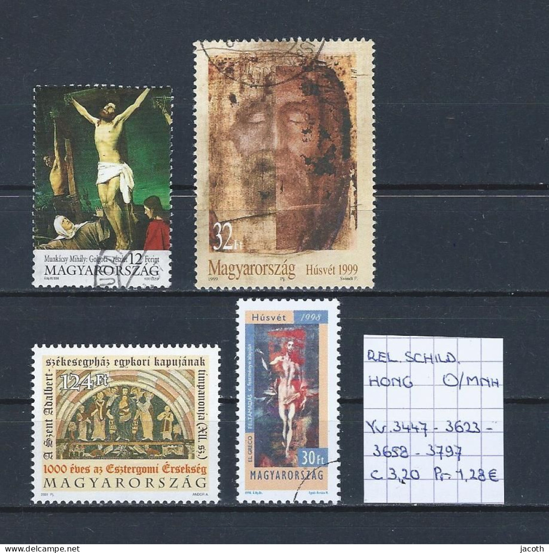 (TJ) Godsdienst - Religieuze Kunst - Hongarije 4 Zegels (gest./obl./used-MNH) - Paintings