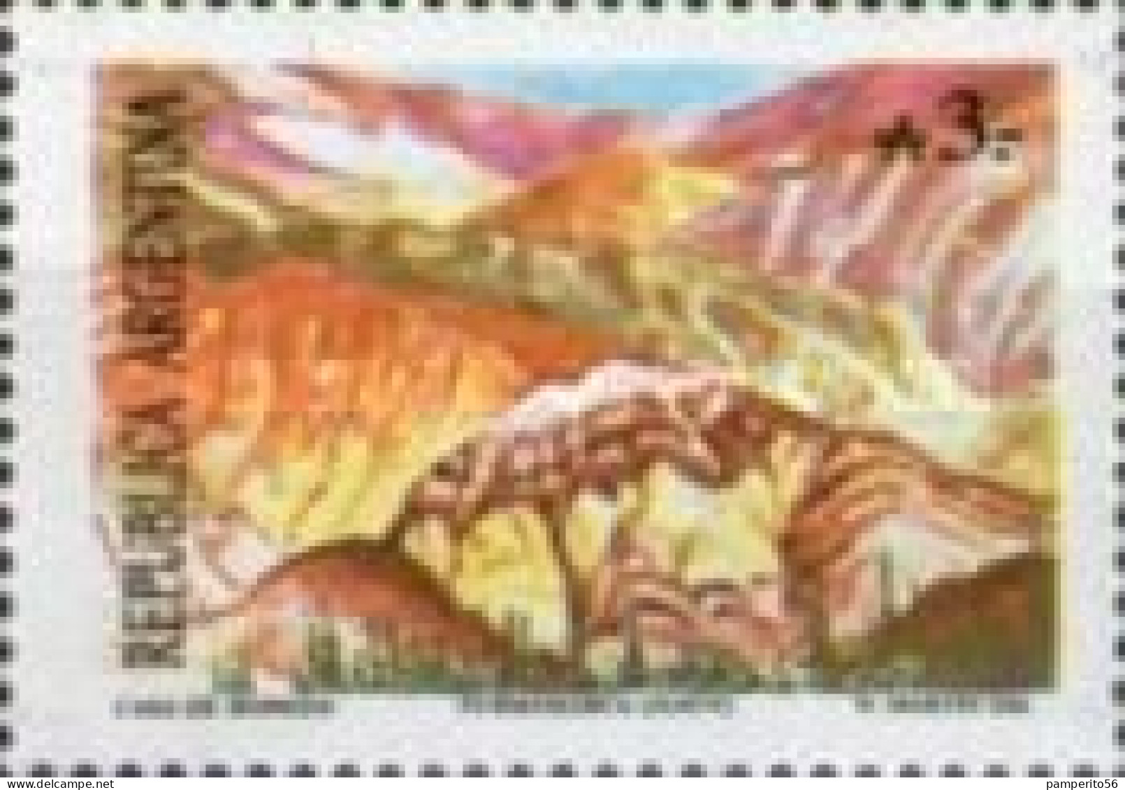 ARGENTINA - AÑO 1988 - Serie Turismo - PURMAMARCA Cerro De Los 7 Colores - Jujuy - Sello Usado Con Goma - Gebraucht