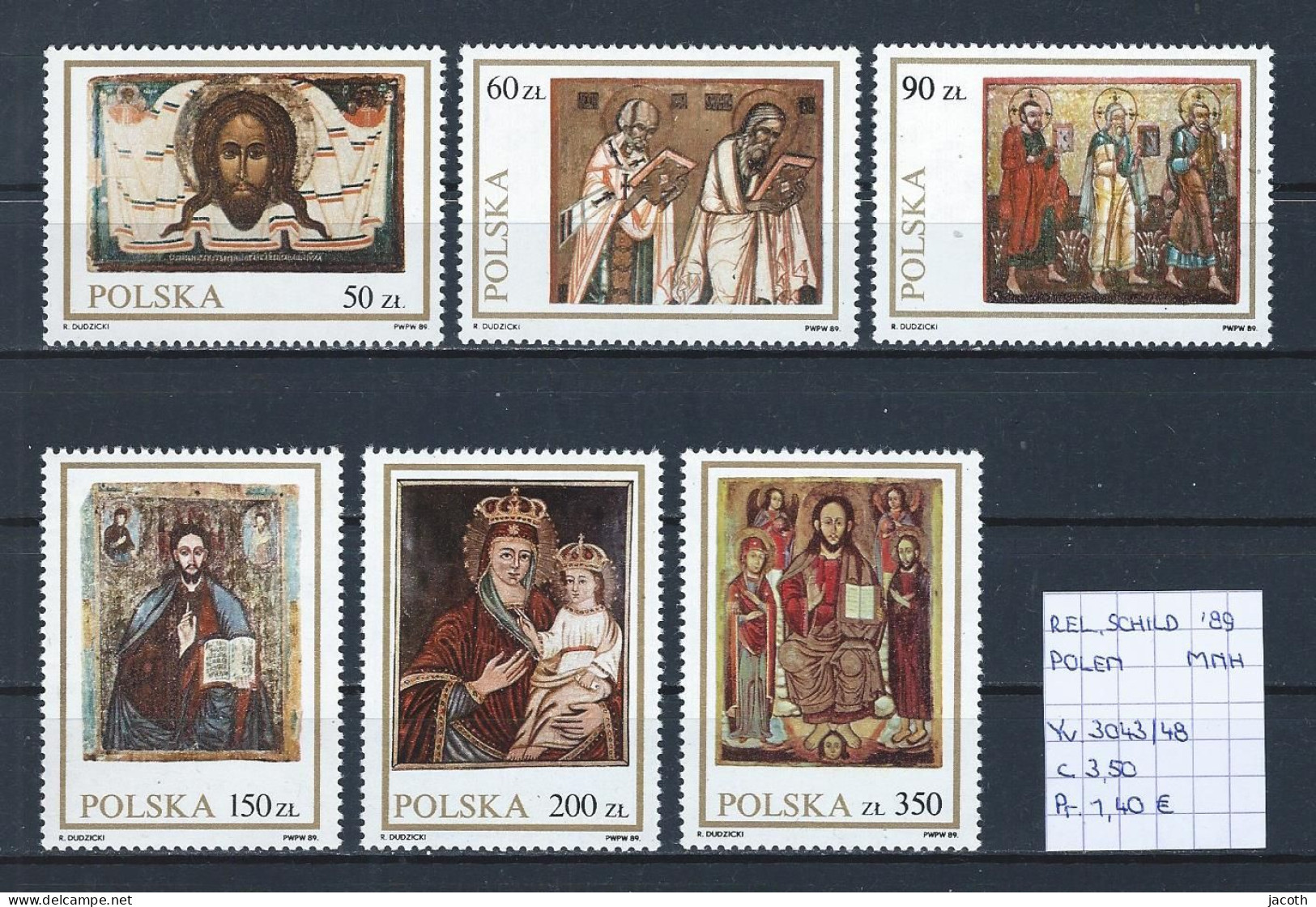 (TJ) Godsdienst - Religieuze Kunst - Polen 1989 - YT 3043/48 (postfris/neuf/MNH) - Gemälde