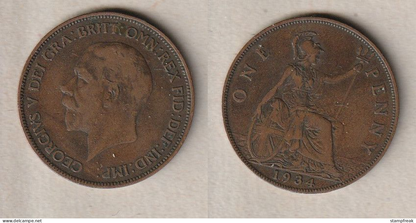 01922) Grossbritannien, 1 Penny 1934, George V - Andere & Zonder Classificatie