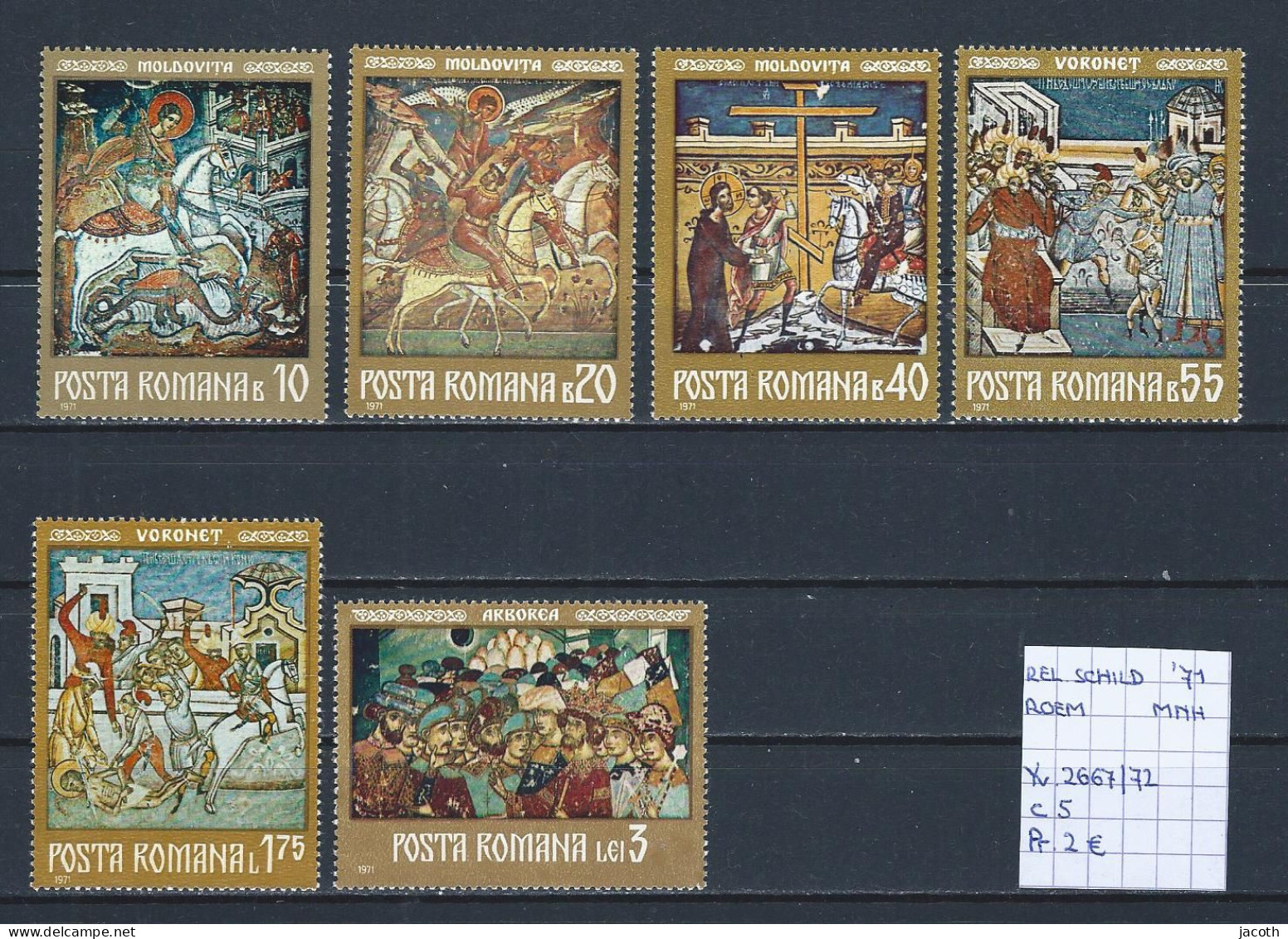 (TJ) Godsdienst - Religieuze Kunst - Roemenië 1971 - YT 2667/72 (postfris/neuf/MNH) - Paintings