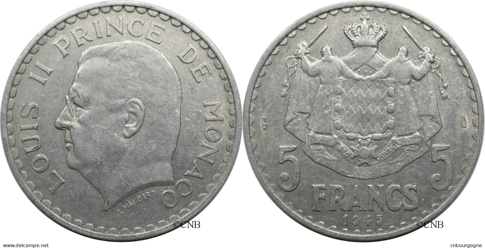 Monaco - Principauté - Louis II - 5 Francs 1945 - TTB/XF45 - Mon6134 - 1922-1949 Louis II