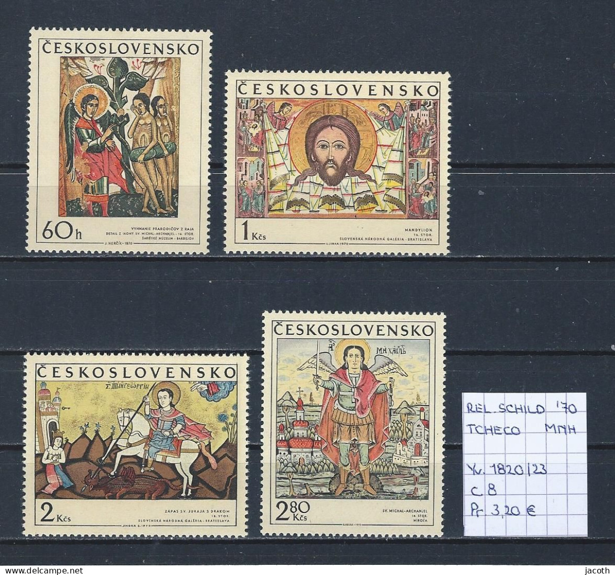 (TJ) Godsdienst - Religieuze Kunst - Tsjechoslowakije 1970 - YT 1820/23 (postfris/neuf/MNH) - Quadri