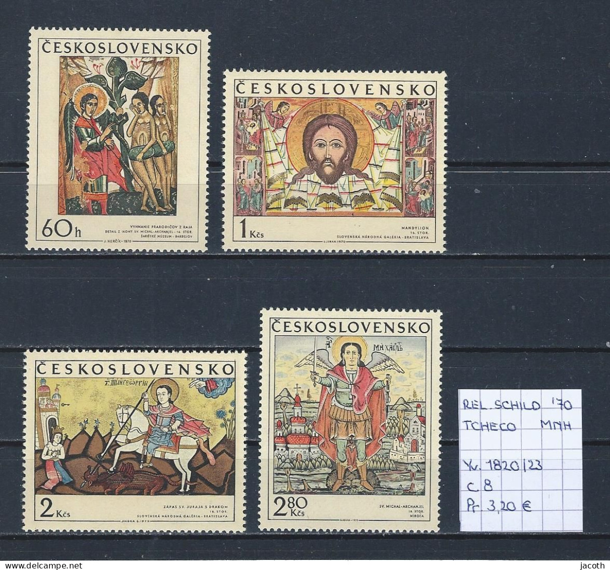 (TJ) Godsdienst - Religieuze Kunst - Tsjechoslowakije 1970 - YT 1820/23 (postfris/neuf/MNH) - Paintings