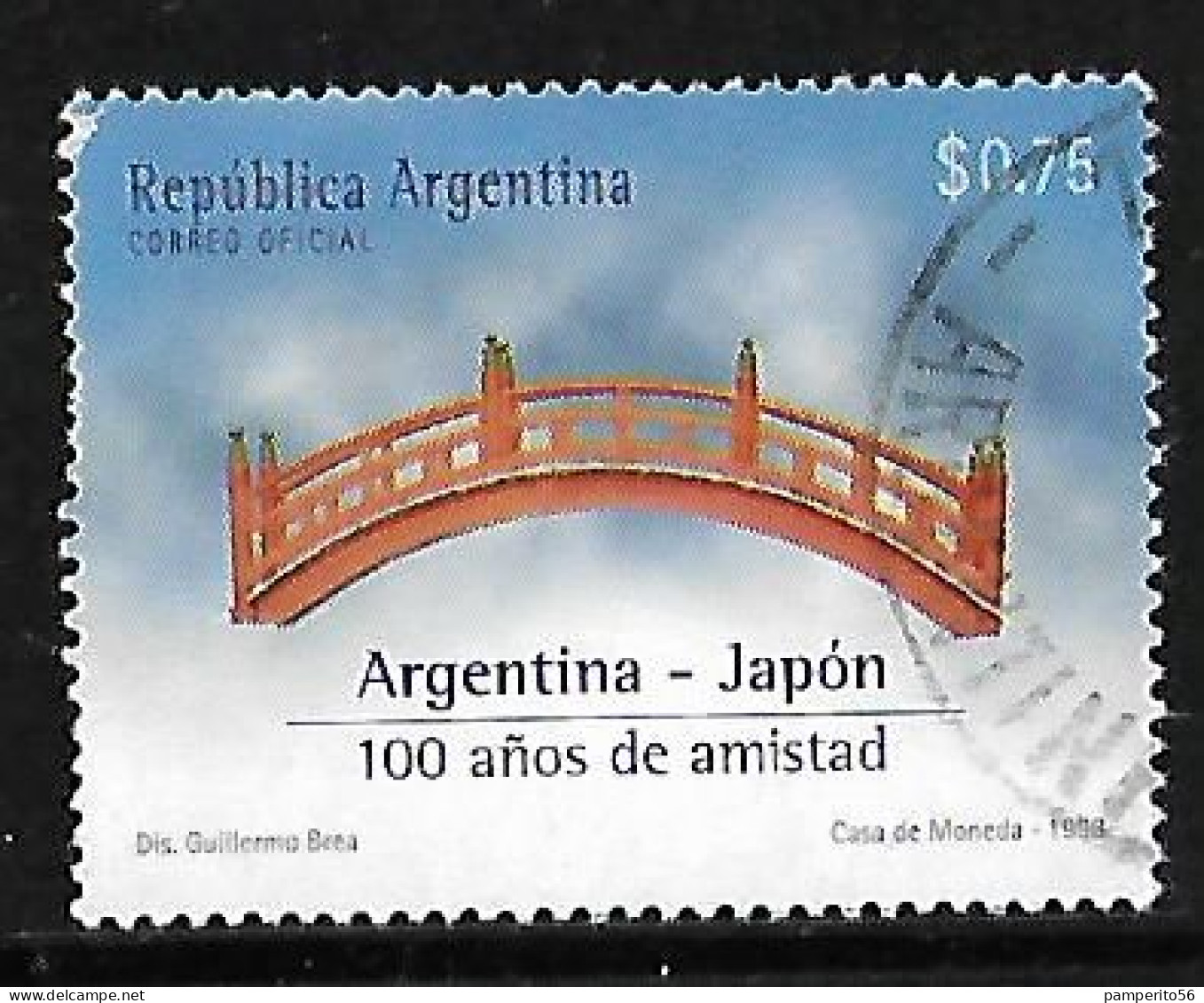 ARGENTINA - AÑO 1998 - Centenario Del Tratado De Amistad Con Japón. - Usada - Oblitérés