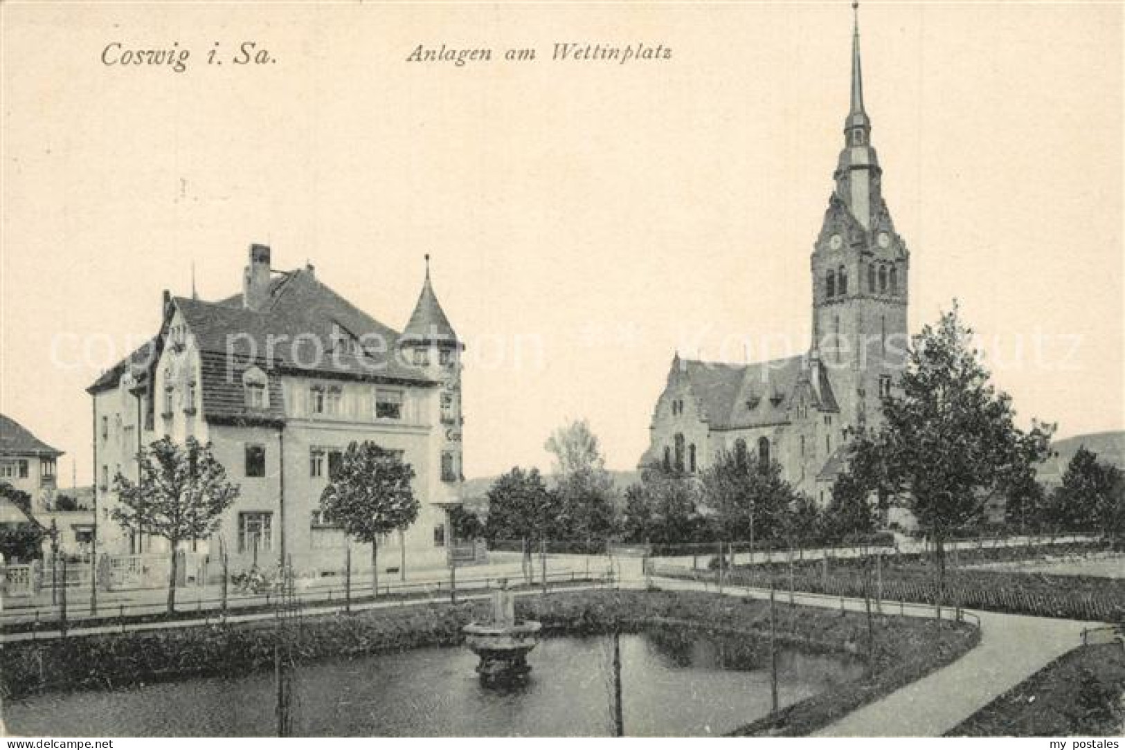 43349558 Coswig Sachsen Anlagen Am Wettinplatz Kirche Coswig Sachsen - Coswig