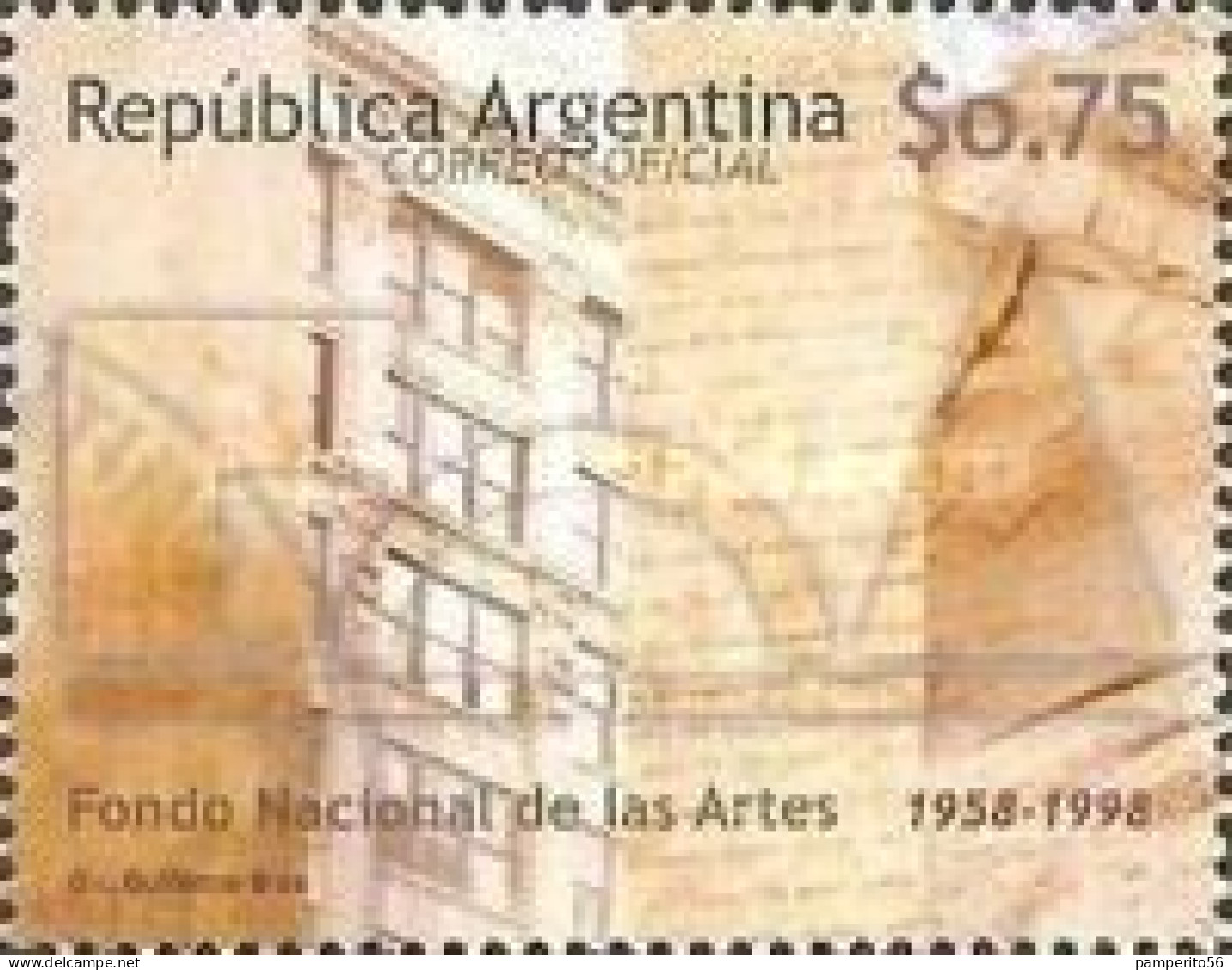 ARGENTINA - AÑO 1999 - 40º Aniversario Del Fondo Nacional De Las Artes. - Usada - Gebraucht