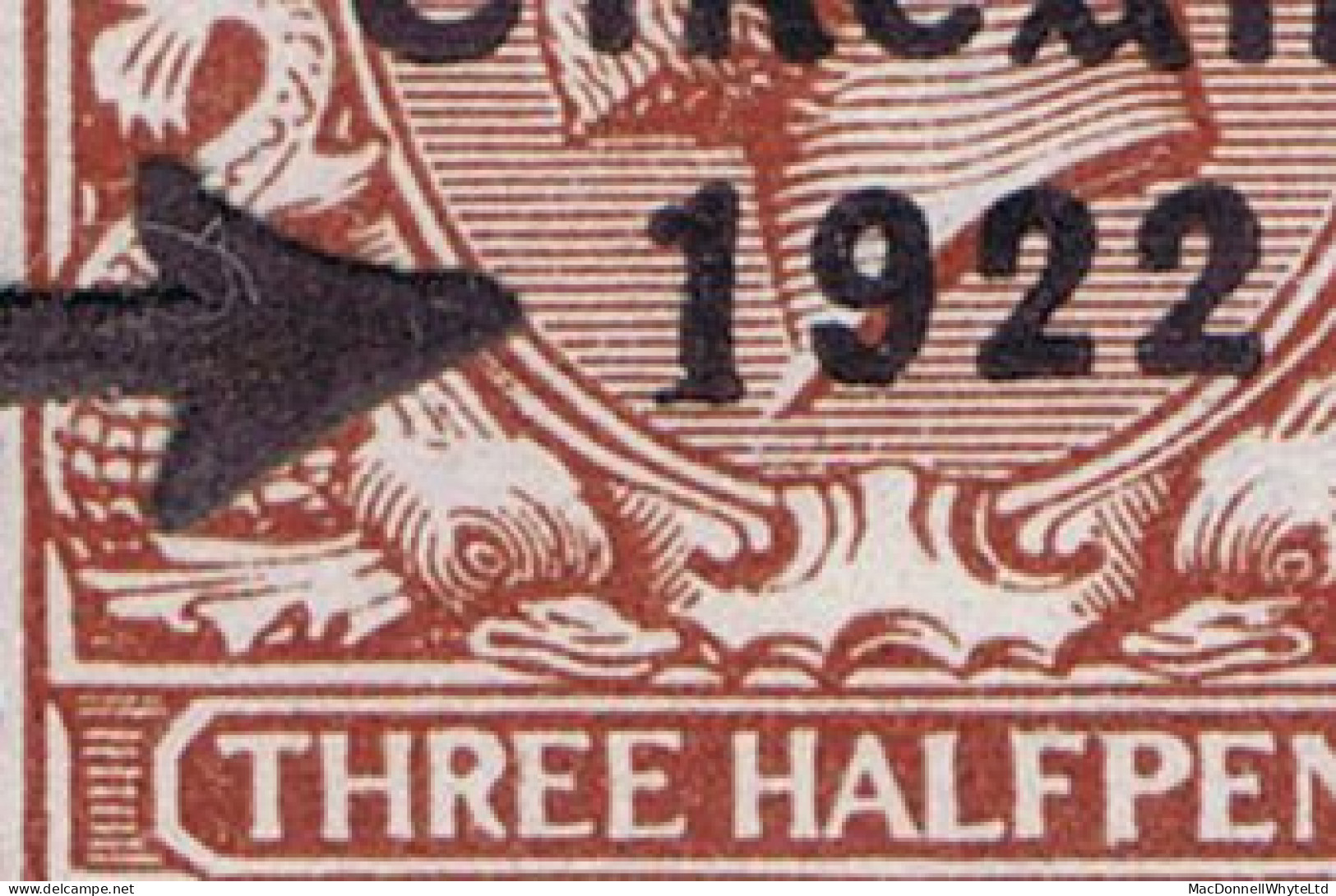 Ireland 1923 Harrison Saorstat Coils 1½d Brown Variety "Long 1 In 1922" Left Stamp Of Horizontal Pair Mint Hinged - Neufs