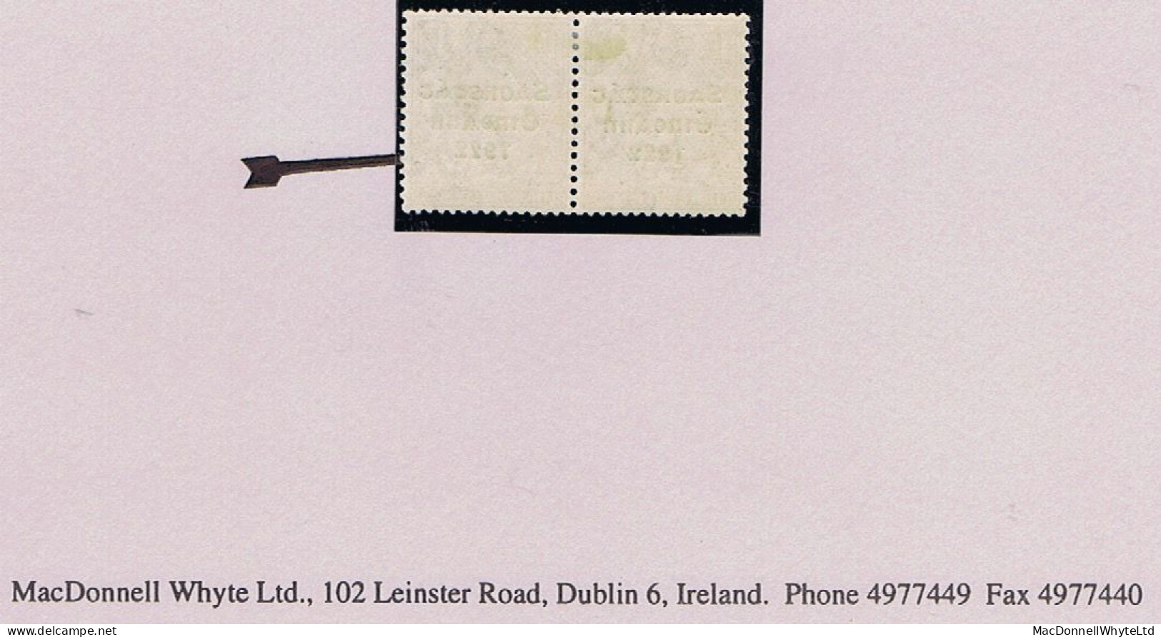 Ireland 1923 Harrison Saorstat Coils 1½d Brown Variety "Long 1 In 1922" Left Stamp Of Horizontal Pair Mint Hinged - Unused Stamps