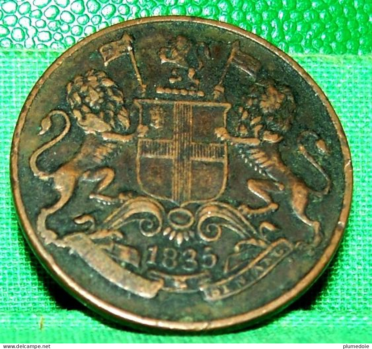 1835 British East India Company ONE QUARTER ANNA  COLONIAL COIN COLONIES ANGLAISES - Colonies