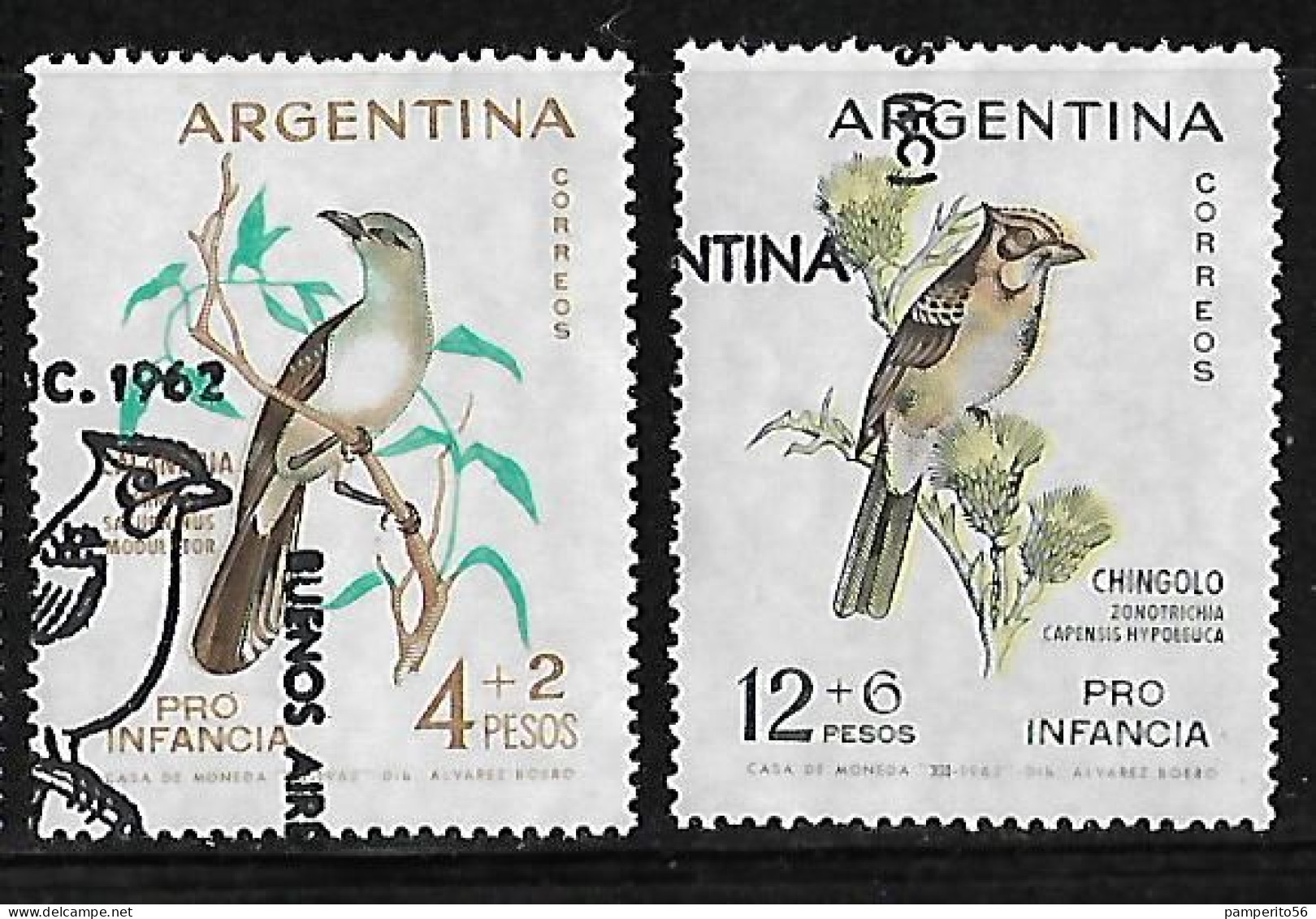 ARGENTINA - AÑO 1962 - Serie Pro Infancia - Fauna, AVES, Birds - Serie Completa Usada - Oblitérés