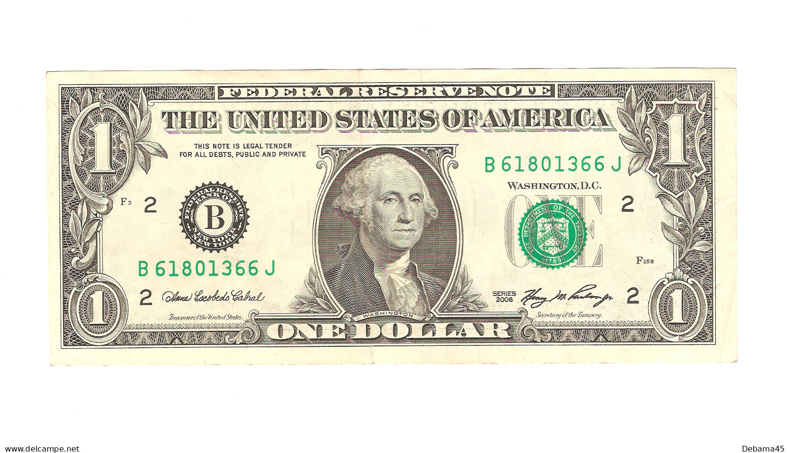 291/ Etats Unis D'Amérique : 1 Dollar 2006 - Federal Reserve (1928-...)