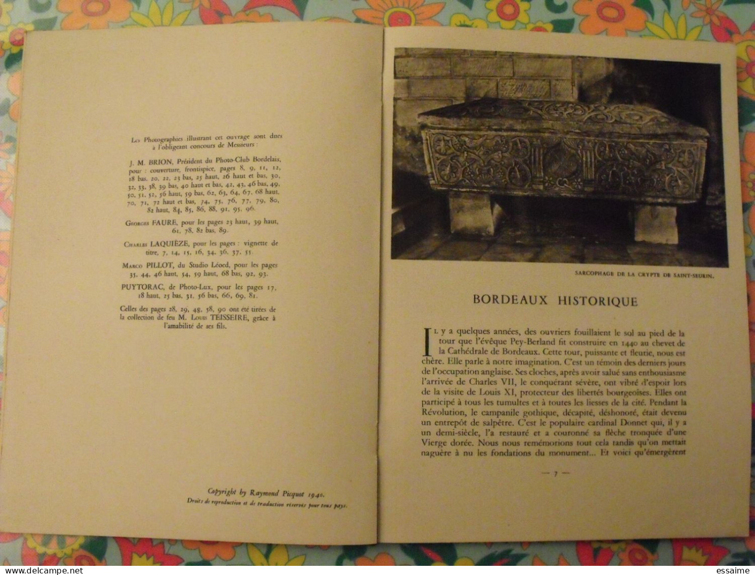 Bordeaux Historique Et Artistique. Georges Planes-Burgade. Raymond Picquot 1942 - Aquitaine