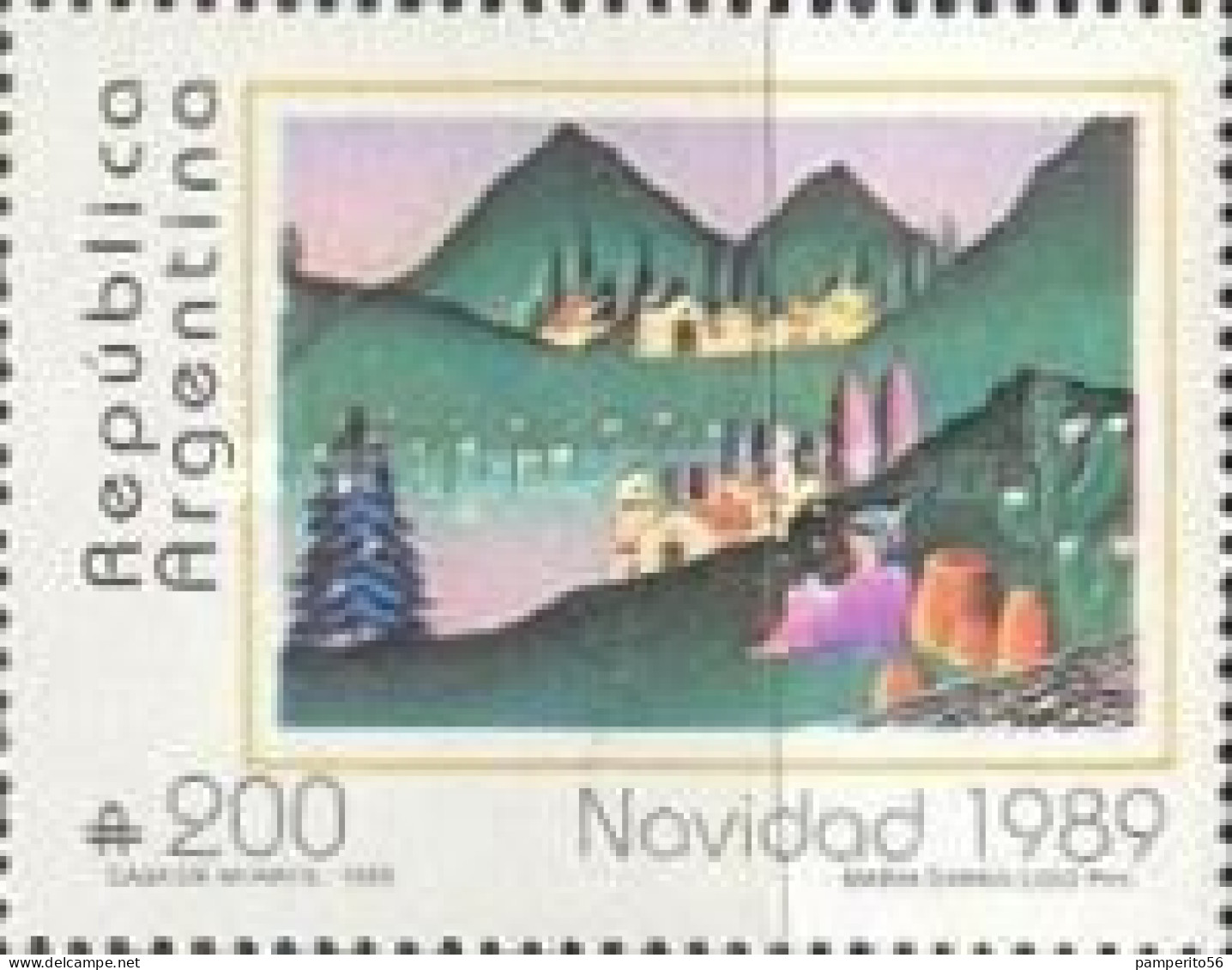 ARGENTINA - AÑO 1989 - Navidad 1989 - Pintura De Maria Carballido - MNH - Ungebraucht