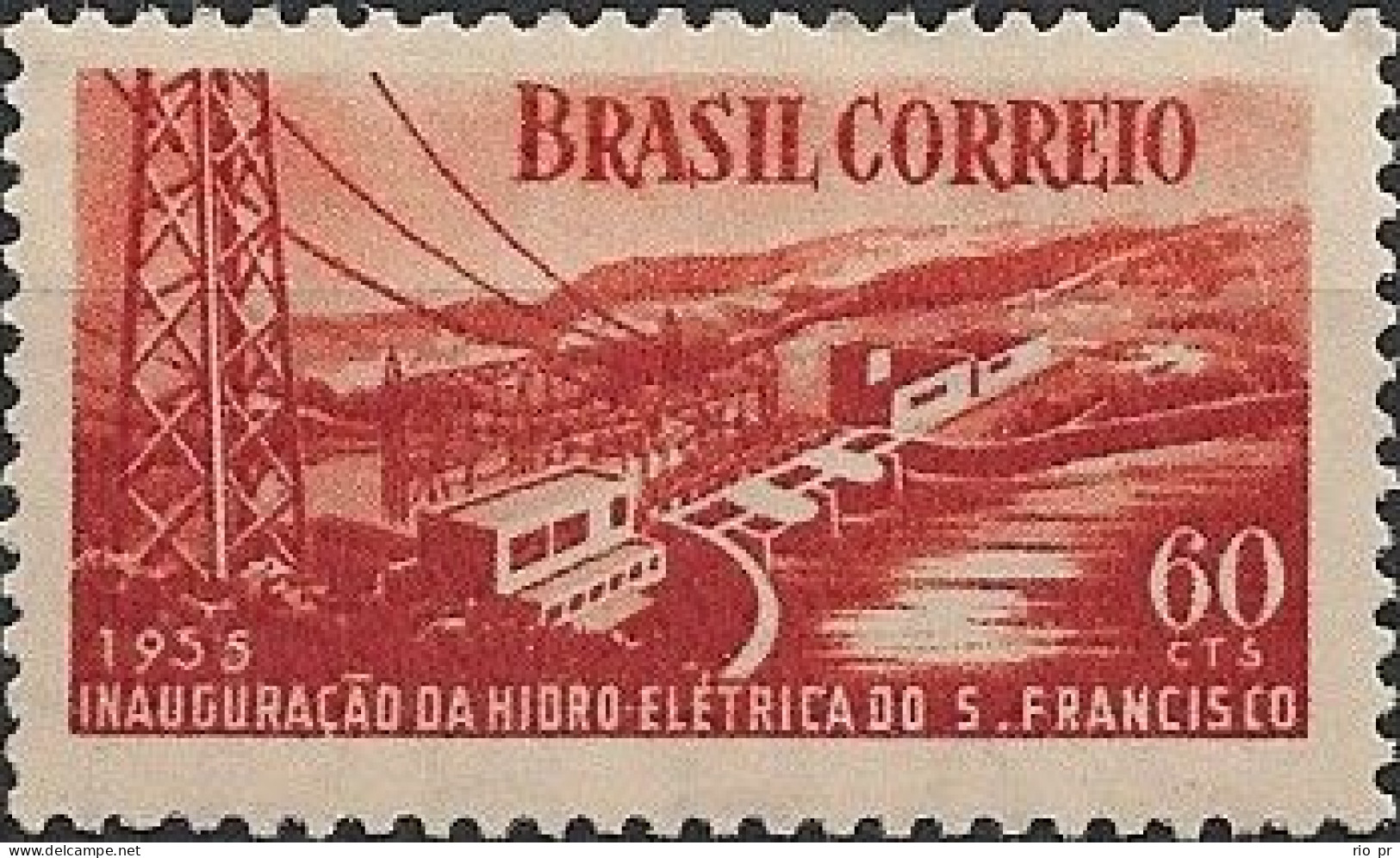 BRAZIL - INAUGURATION OF THE HYDROELECTRIC POWER PLANT OF PAULO AFONSO, BAHIA 1955 - MNH - Agua