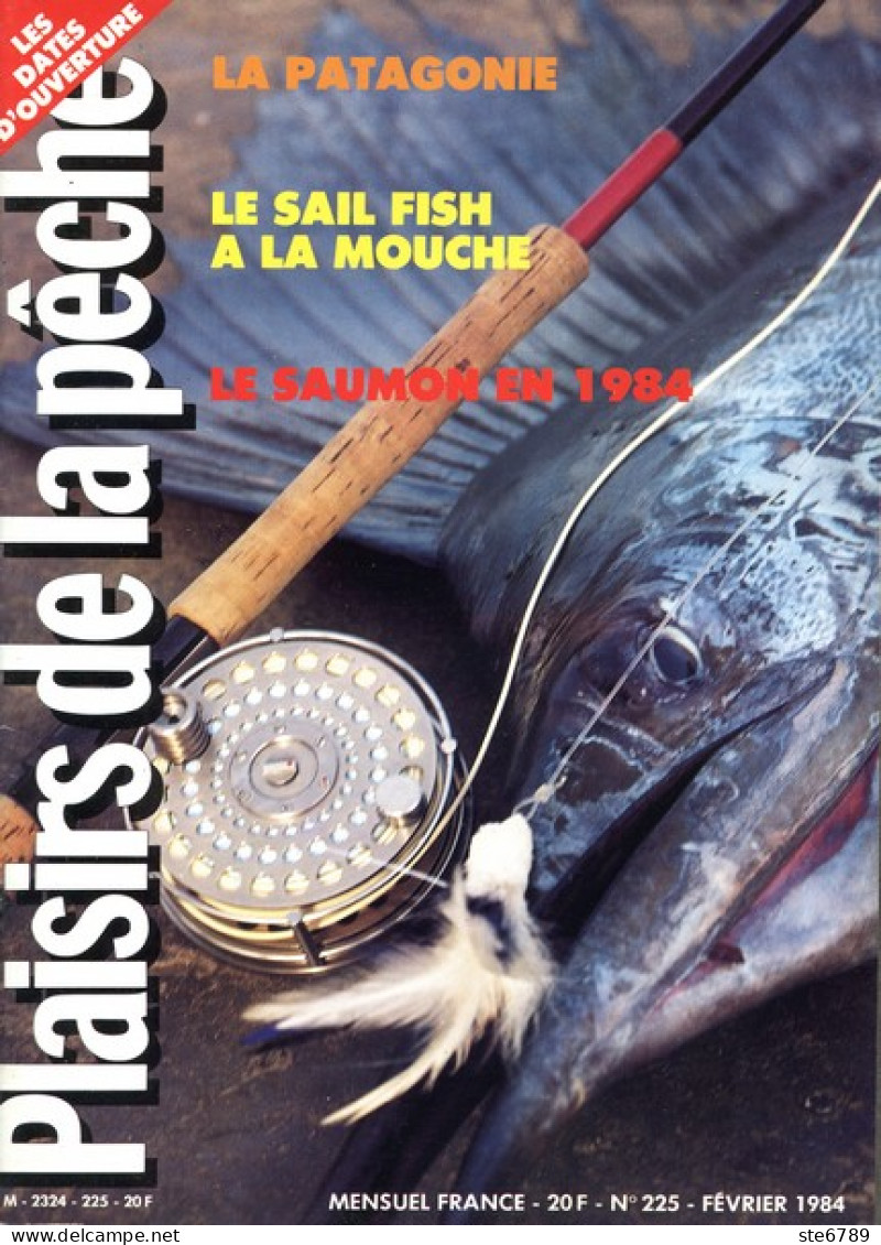 PLAISIRS DE LA PECHE N° 225 De 1984 La Patagonie  Saumon Sail Fish Mouche - Jagen En Vissen