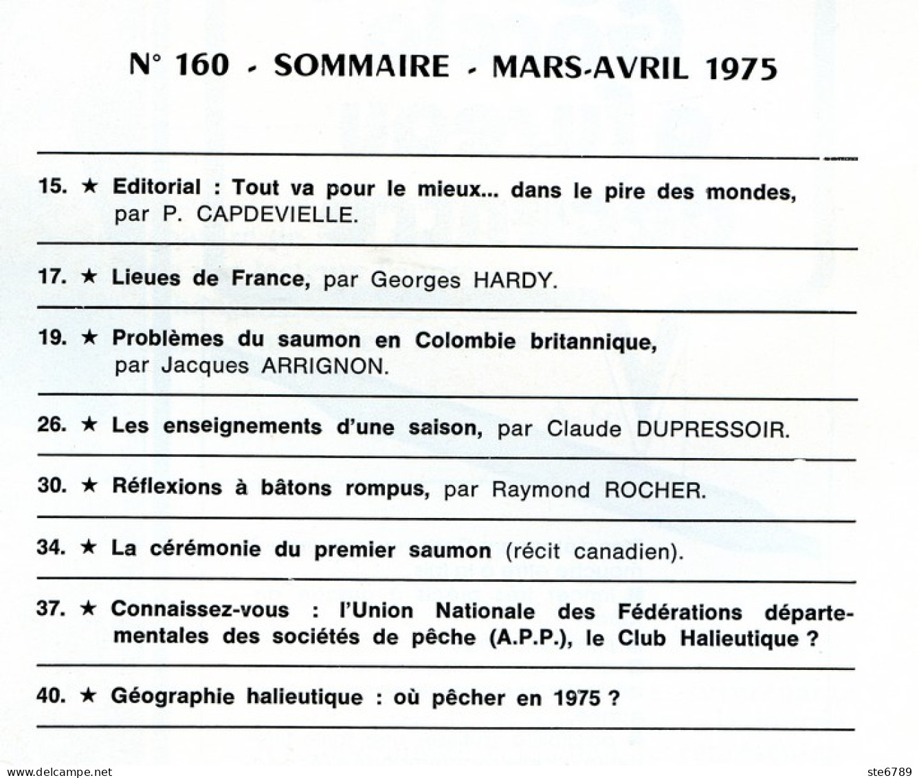 PLAISIRS DE LA PECHE N° 160 De 1975  Revue Des Pêcheurs Sportifs - Hunting & Fishing