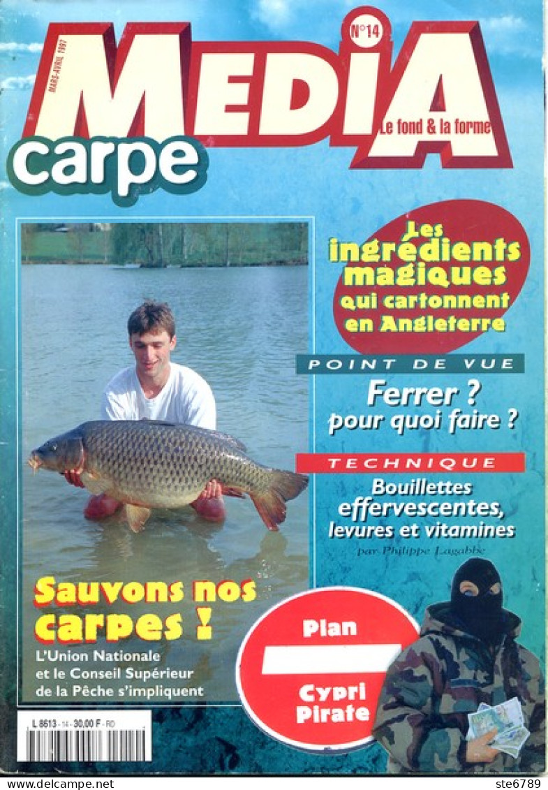 MEDIA CARPE  N° 14 Revue  Pêche Poissons Carpes - Jagen En Vissen
