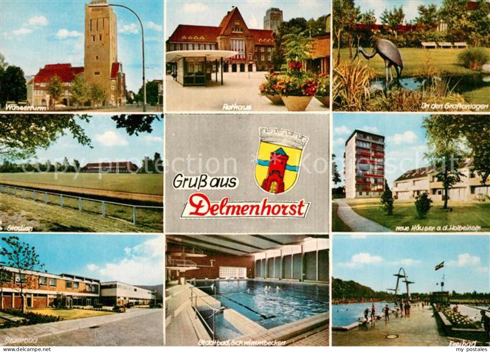 43347252 Delmenhorst Wasserturm Rathaus Grossanlagen Stadion Holbeinstrasse Stad - Delmenhorst