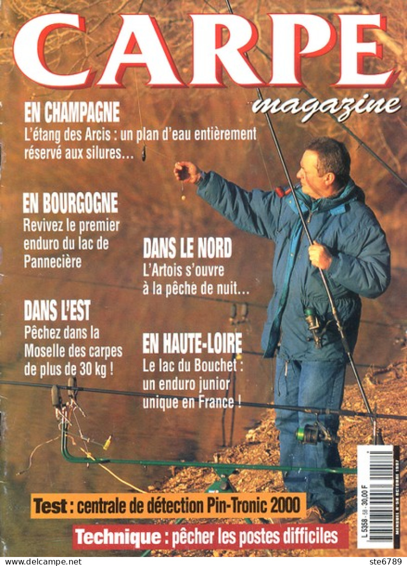 CARPE MAGAZINE N° 58  1997 Revue Du Pêcheur Pêche Lac Pannecière , Artois , Moselle , Lac Bouchet - Fischen + Jagen