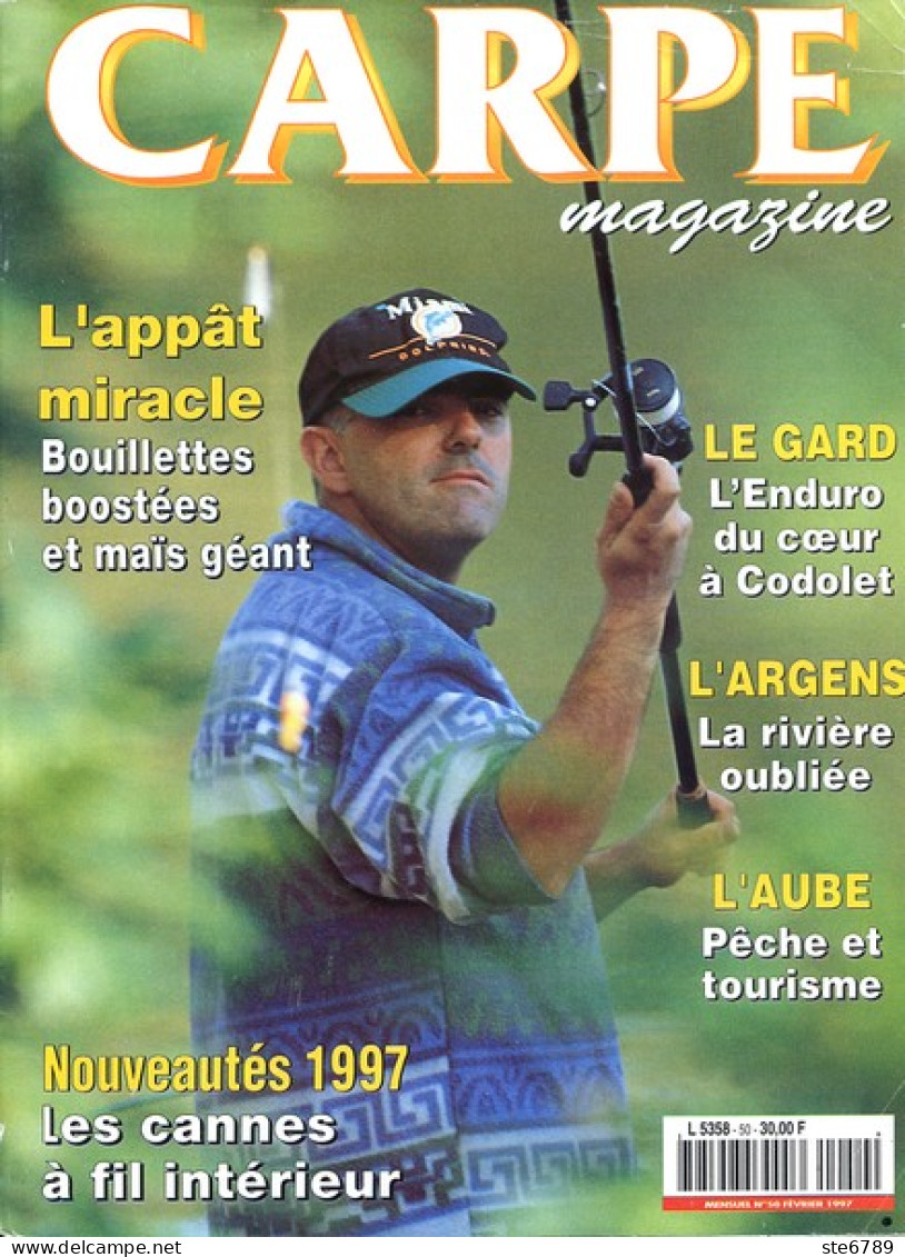 CARPE MAGAZINE N° 50  1997 Revue Du Pêcheur Pêche  Gard Codolet , Argens , Aube - Chasse & Pêche