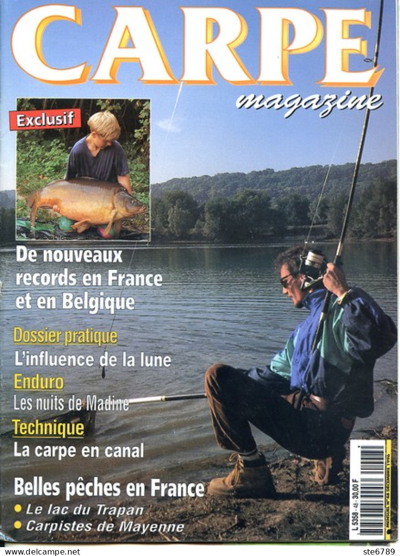 CARPE MAGAZINE N° 48  1996 Revue Du Pêcheur Pêche  Mayenne , Lac Trapan - Hunting & Fishing