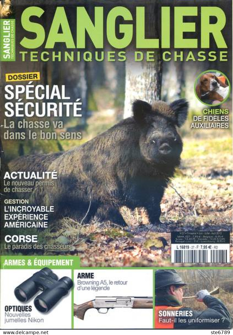 SANGLIER Techniques De Chasse N° 27 Armes , Corse  ,sonneries , Chiens - Jagen En Vissen