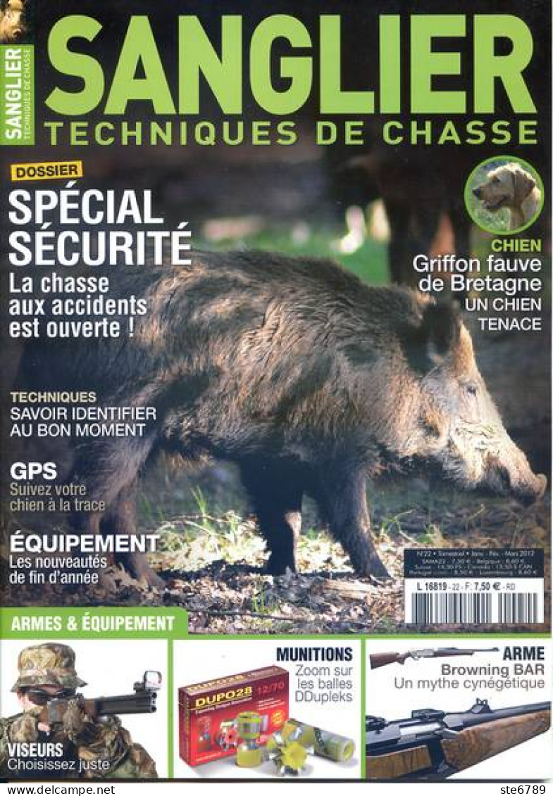 SANGLIER Techniques De Chasse N° 22 Armes , Sécurité  , Chien Griffon Fauve De Bretagne - Chasse & Pêche