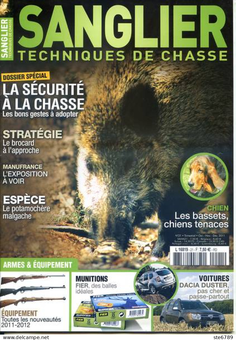 SANGLIER Techniques De Chasse N° 21 Armes , Sécurité  , Potamochere Malgache , Chien Les Bassets - Chasse & Pêche