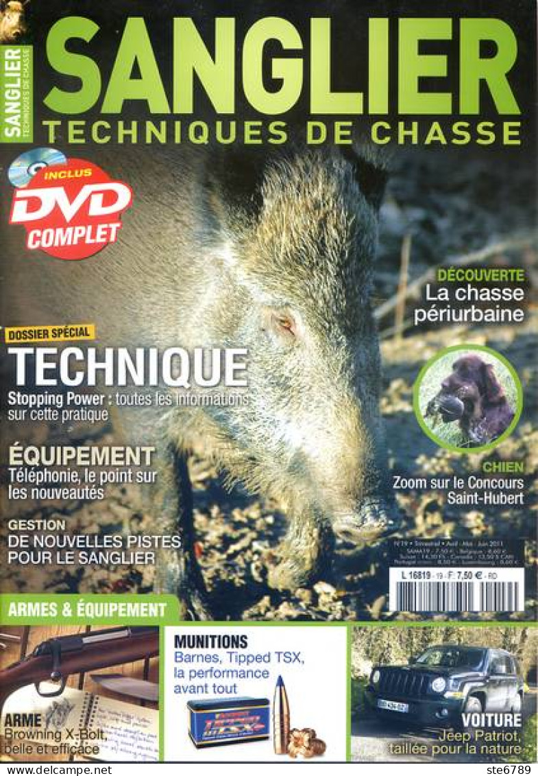SANGLIER Techniques De Chasse N° 19 Armes , Stopping Power , Chien Concours Saint Hubert - Hunting & Fishing