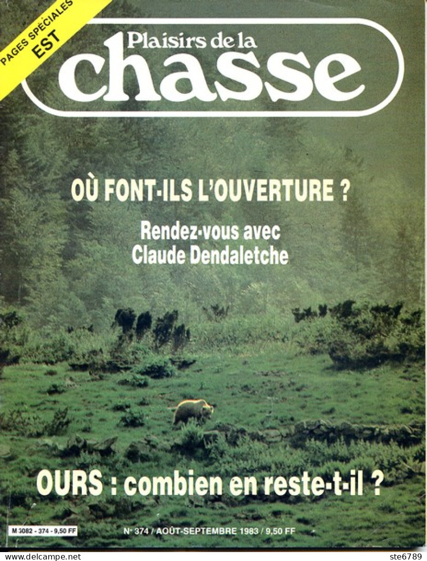 Plaisirs De La Chasse N° 374 1983 Spécial Région Est Ardennes Aube Jura Marne Meuse Haute Saone Vosges - Caza & Pezca