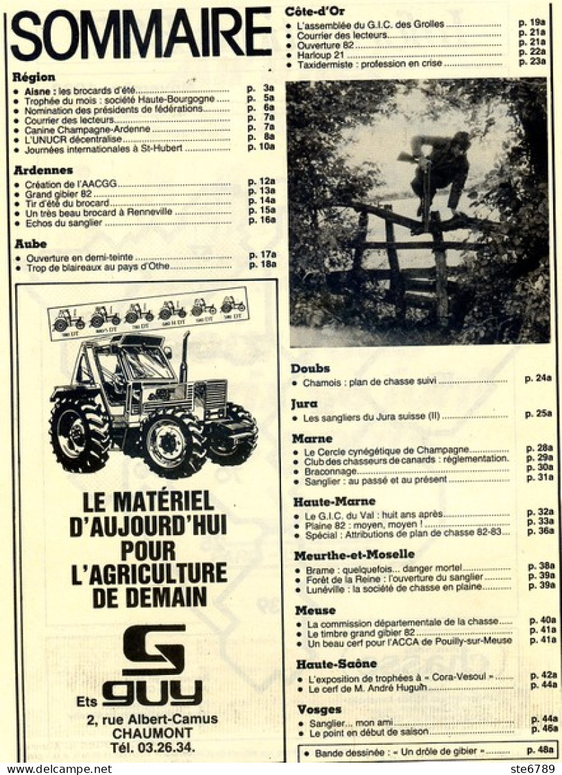 Plaisirs De La Chasse N° 365 1982 Spécial Région Est Ardennes Aube Jura Marne Meuse Haute Saone Vosges - Jagen En Vissen