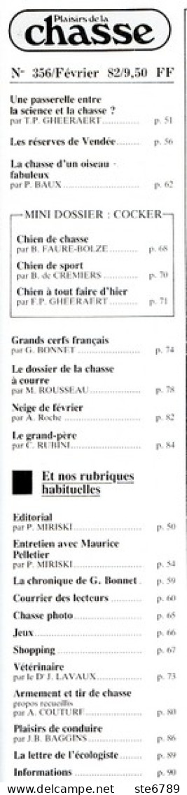 Plaisirs De La Chasse N° 356 1982 Spécial Région Est Ardennes Aube Jura Marne Meuse Haute Saone Vosges - Jagen En Vissen