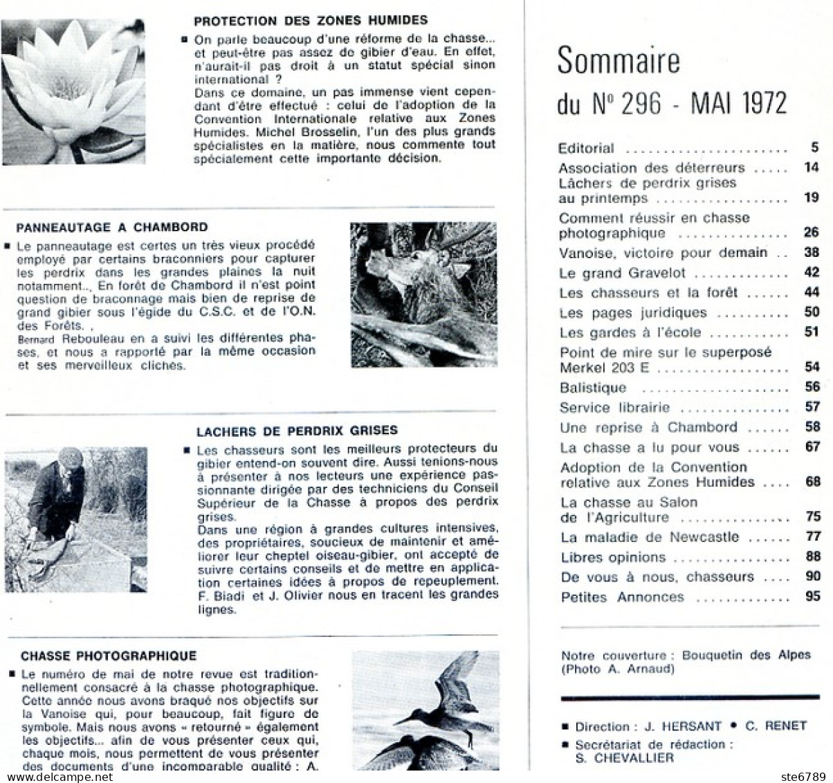 La Revue Nationale De LA CHASSE N° 296 Mai 1972 Panneautage à Chambord , Lachers Perdrix Grises , Chasse Photographique - Caza & Pezca