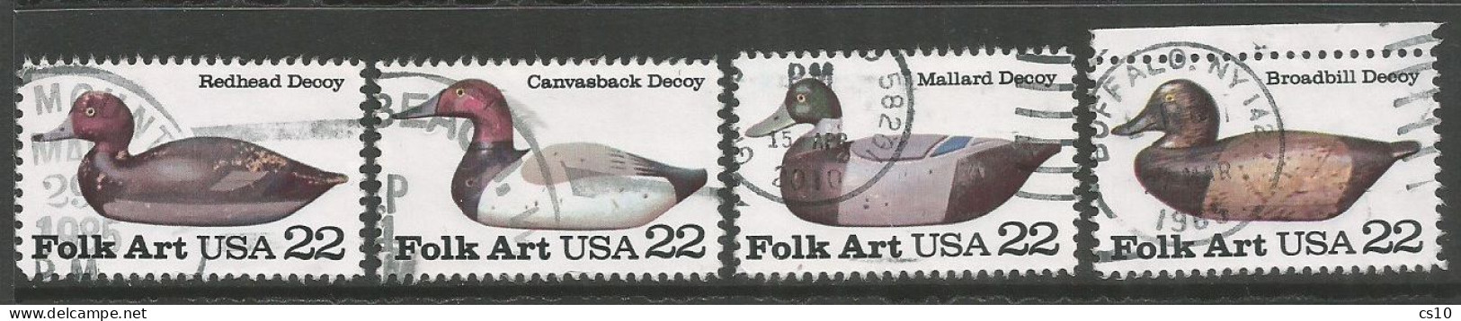 USA 1985  Folk Art - Duck Decoys SC.# 2138/41  Cpl 4v Set In VFU Condition - Multiples & Strips